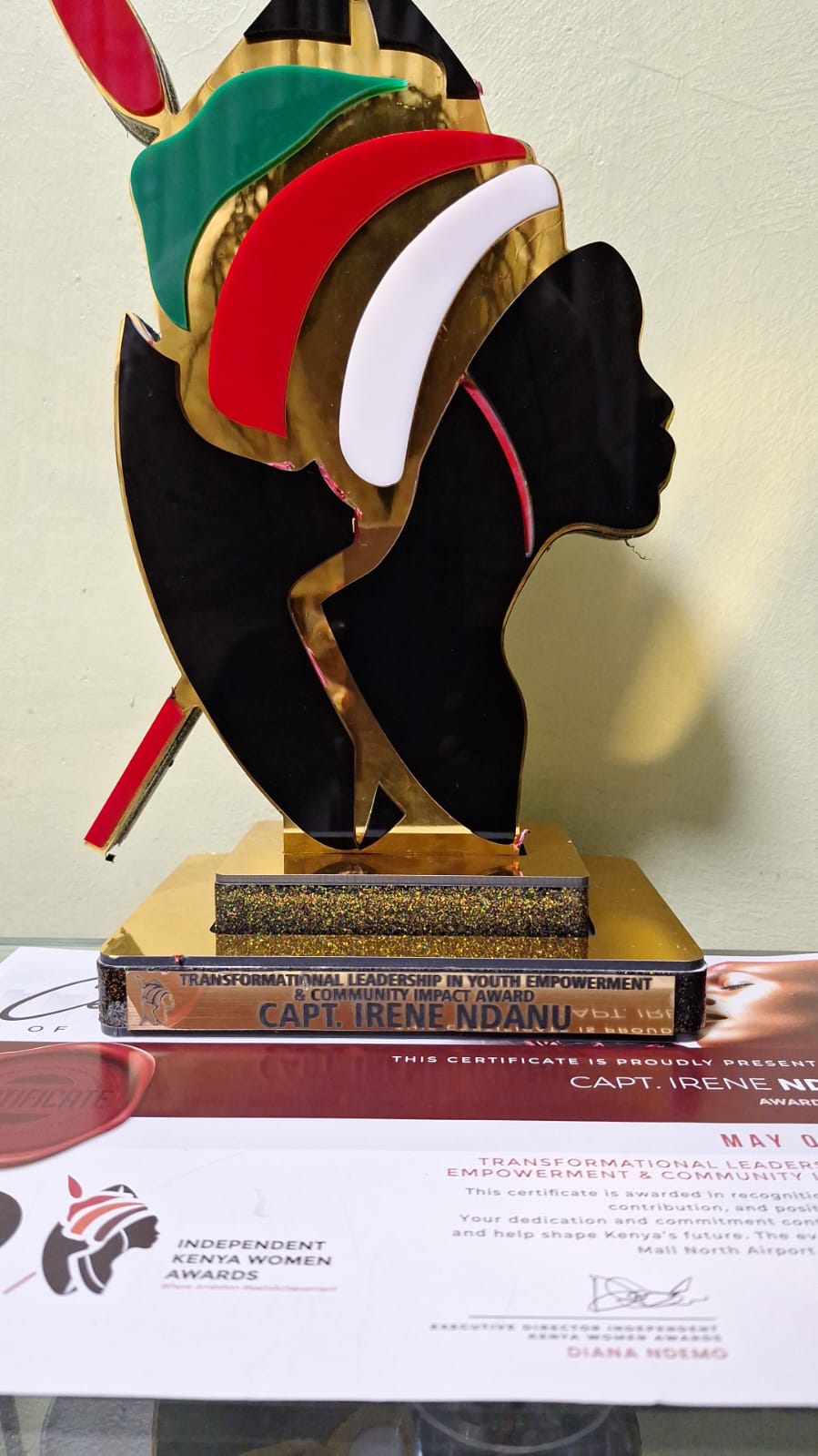 Transformational Leadership in Youth Empowerment and Community Impact Award for Captain Irene Ndanu
